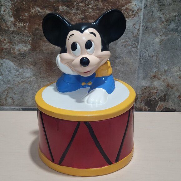Mickey Mouse Cookie Jar Drum Walt Disney Productions S 869 - Picture 1 of 16
